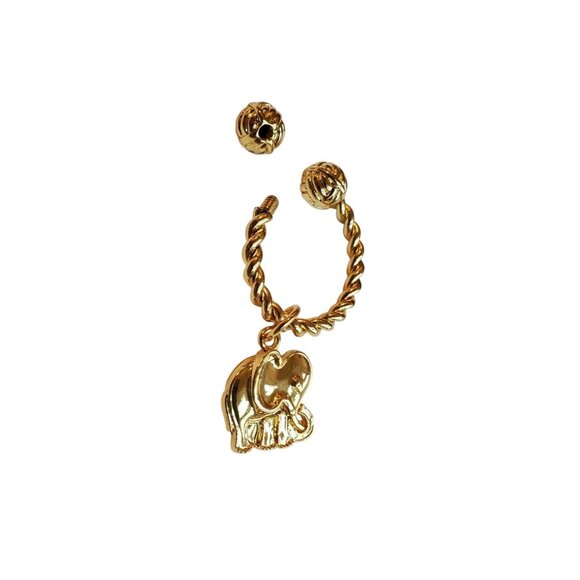 Lilly Pulitzer 2 pc Gold plated & enamel seashell bracelet & elephant key ring - Picture 6 of 9
